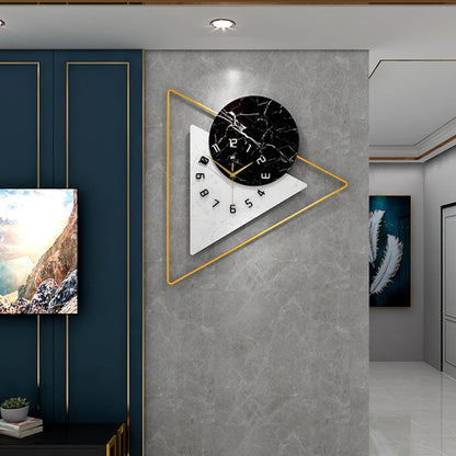 Nordic Style Geometric Wall Clock – Silent Quartz Movement Decorative Wall Accent for Homes, Restaurants & Offices