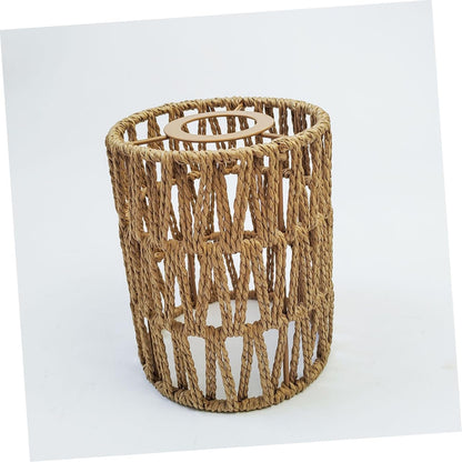 Handwoven Rattan Lamp Shades – 2-Pack Boho Light Covers for Pendant or Floor Lamps with Natural Texture Charm