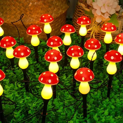 Solar Mushroom Garden Lights – Waterproof Decorative Outdoor String Lights for Lawn, Patio & Pathway Décor