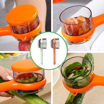 Stainless Steel Vegetable Peeling Knife – Non-Slip Handle with Built-In Storage Box