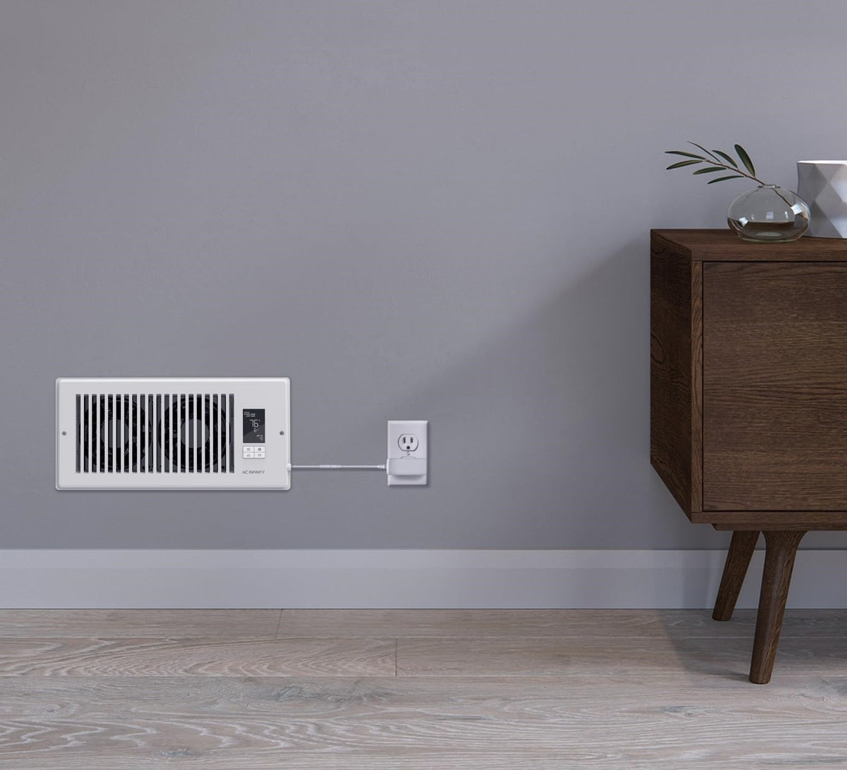 Bluetooth-Controlled Register Air Vent Booster Fan – 10-Speed Dual Engine HVAC Airflow Enhancer for Quiet Heating & Cooling
