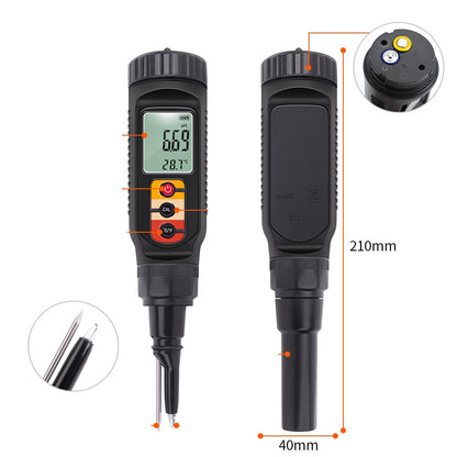 Digital pH Meter with LCD Backlight – 2-in-1 High Precision pH & Temperature Tester for Food Processing
