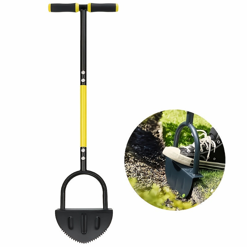Half Moon Lawn Edger Shovel – Manual Grass Trimming and Landscaping Tool with Serrated Blade for Perfect Garden Borders and Weed Removal