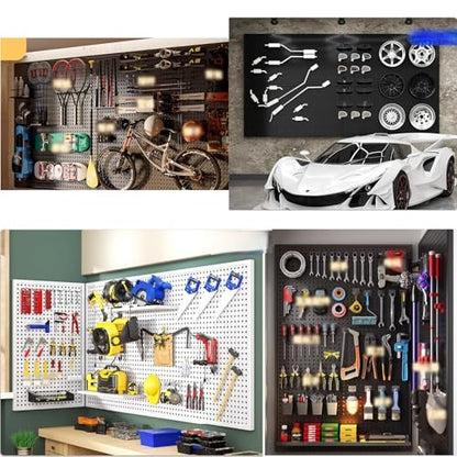 Modular Wall-Mounted Pegboard Organizer Set – 30 Hooks, 6 Trays for Tools & Crafts, No-Drill Storage Rack for Home or Workshop
