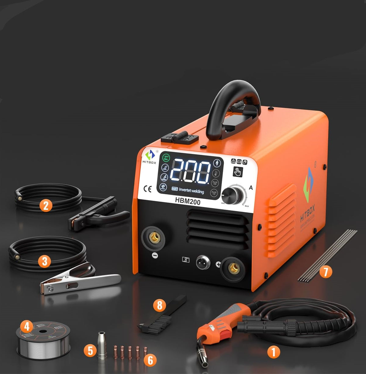 Multi-Process Welder – 3-in-1 MIG/TIG/Stick ARC Welding Machine with Dual Voltage 200A Output for Steel & Iron
