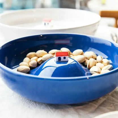 Handmade Porcelain Plate – Creative Three-Dimensional Water Bowl for Home Dining & Decoration