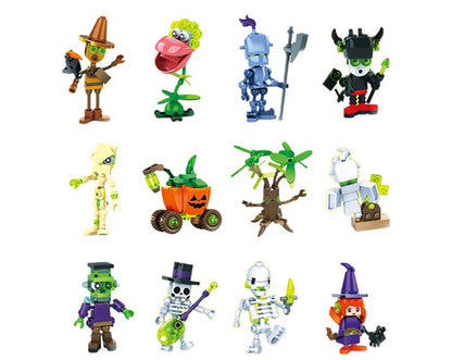 Halloween Puzzle Building Blocks – Luminous Pumpkin, Skull, and Elf Assembly Toy Set for Kids Educational Creative Holiday Fun