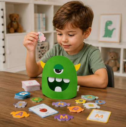 Montessori Alphabet Matching Game - Felt Letter Recognition Learning Toy with Colors, Shapes and Early Educational Activities