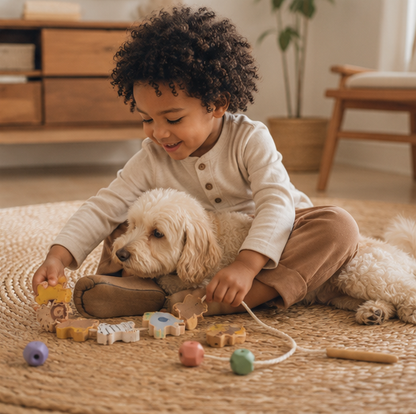 Montessori Animal Threading Toy-Wooden Fine Motor Skills Activity Set for Early Childhood Learning and Development