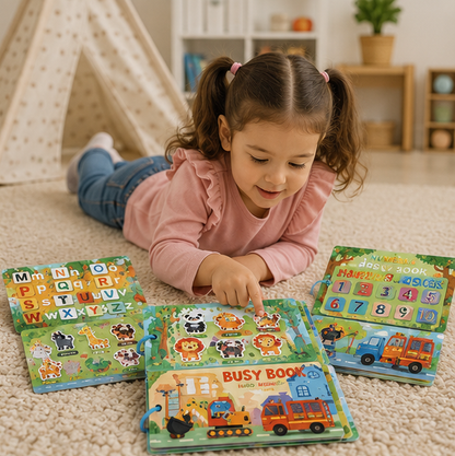 Montessori Quiet Busy Book - Early Learning Activity Binder for Toddlers with Matching Games and Skill Building