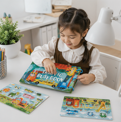 Montessori Quiet Busy Book - Early Learning Activity Binder for Toddlers with Matching Games and Skill Building