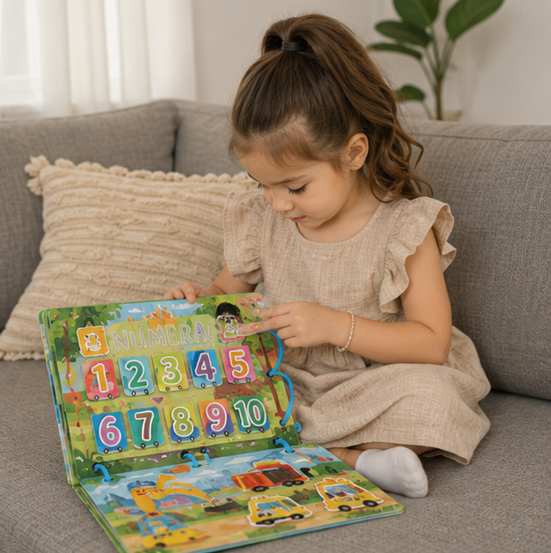 Montessori Quiet Busy Book - Early Learning Activity Binder for Toddlers with Matching Games and Skill Building