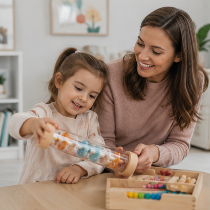 Montessori Rain Stick Toy - Rainbow Music Rattle for Sensory Development, Early Learning and Interactive Play
