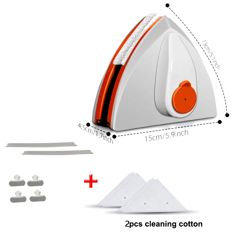 Double-Sided Magnetic Glass Window Cleaner – Household Tool with Drainage Wiper & Auto-Clean Feature for Seamless Streak-Free Glass Cleaning at Home