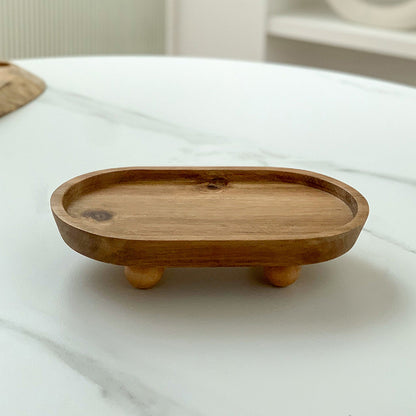 Mini Wooden Pedestal Stand – Rustic Table Riser Organizer for Countertop Displays, Home Decor, Candles, Plants & Kitchen Accessories