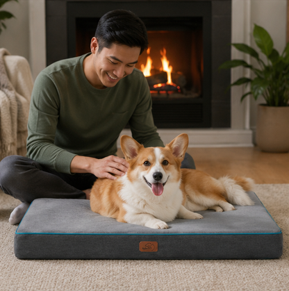 Orthopedic Memory Foam Dog Bed – Washable Large Pet Mattress with Non Slip Base for Joint Support