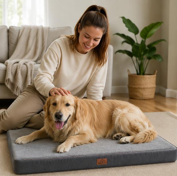 Orthopedic Memory Foam Dog Bed – Washable Large Pet Mattress with Non Slip Base for Joint Support