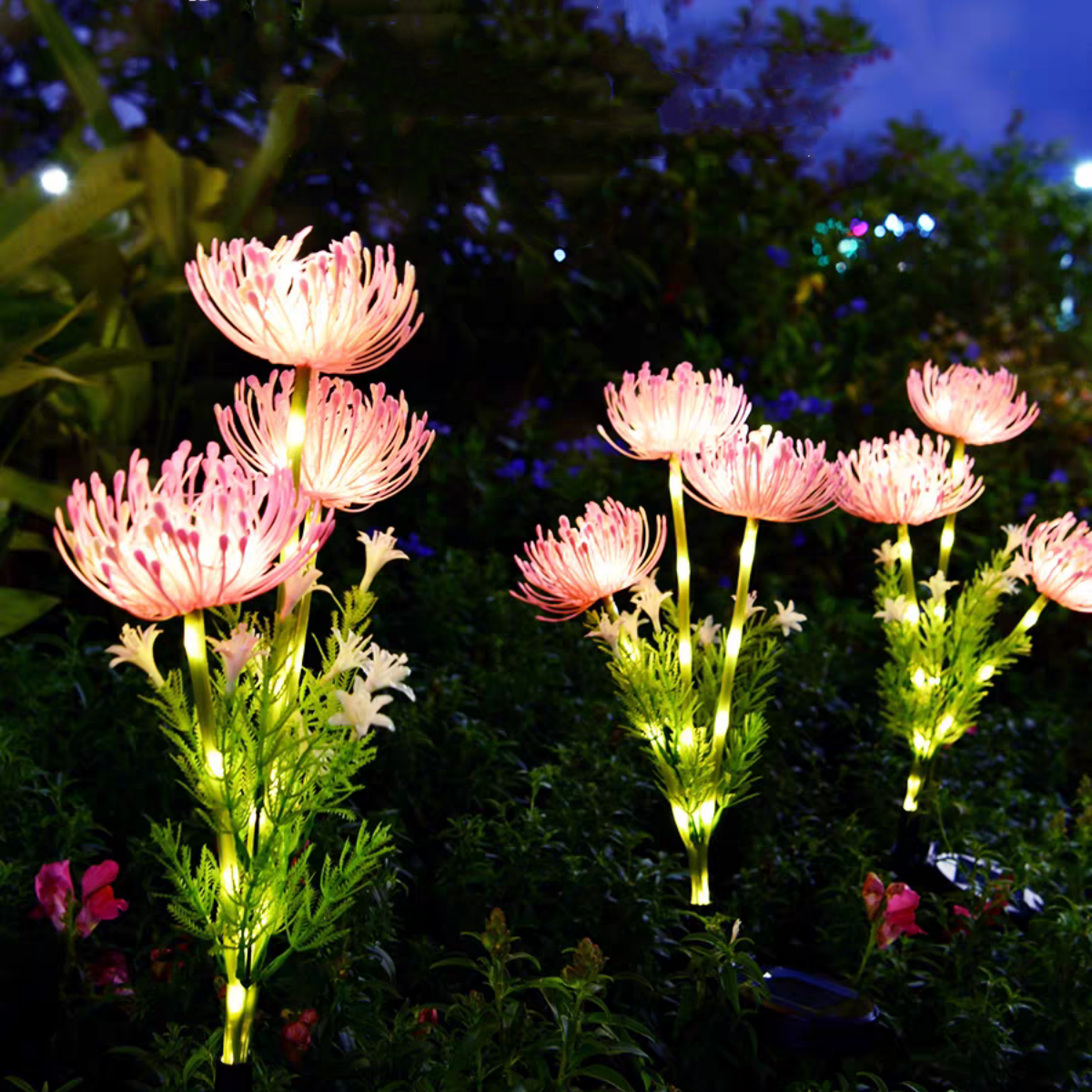Solar Flower Lawn Lamp Set – 2-Piece Waterproof Outdoor Decorative Garden Stake Lights