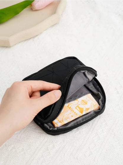 PU Leather Waterproof Organizer Pouch – Monthly Sanitary Napkin & Jewelry Storage Bag, Compact & Stylish for Women on the Go