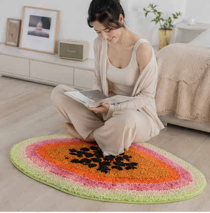 Passion Fruit Shaped Rug - Non-Slip Cartoon Bath Mat for Bathrooms, Kitchens, Bedrooms and Fun Home Decor