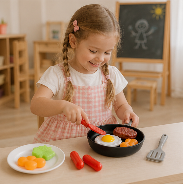 Pretend Cooking Kitchen Toy Set - Educational Roleplay Accessories for Kids Creative Learning and Imaginative Play