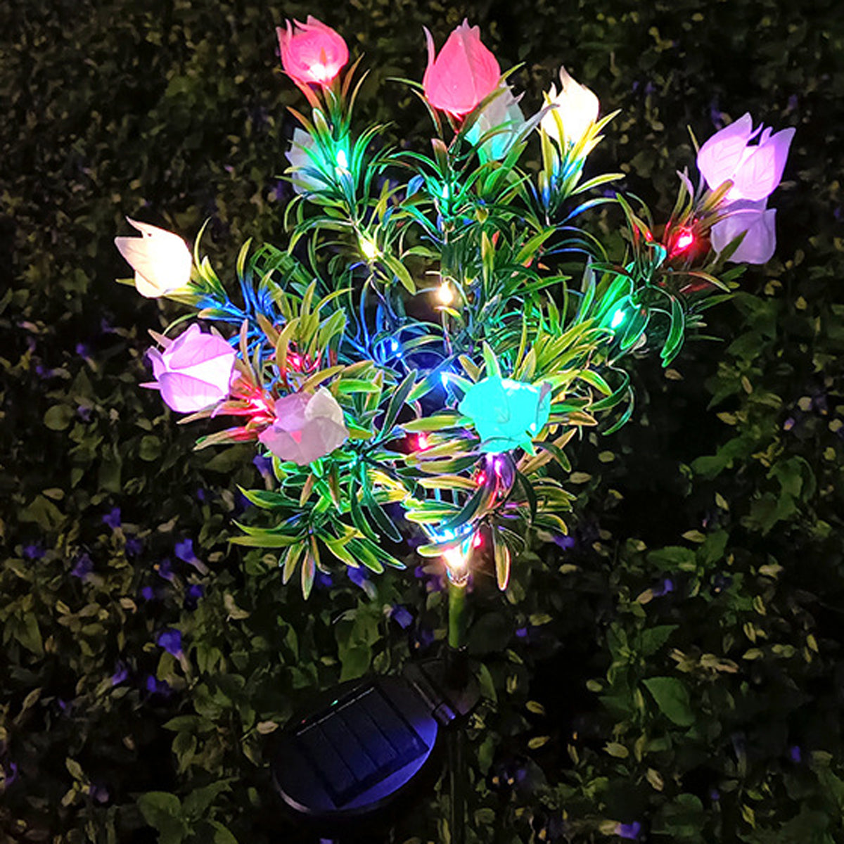 Solar LED Gardenia Flower Lights – IP65 Waterproof Outdoor Yard & Pathway Ambience Lamps