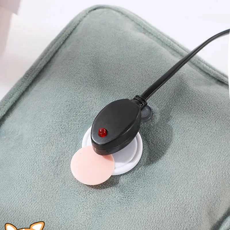 Rechargeable Electric Hot Water Bottle – Cute Hand Warmer with EU Plug, Reusable Heating Pad for Cozy Winter Comfort