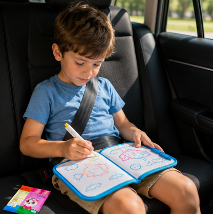 Reusable Doodle Drawing Book-Erasable Coloring and Writing Activity Set for Toddlers Travel Learning and Creative Play