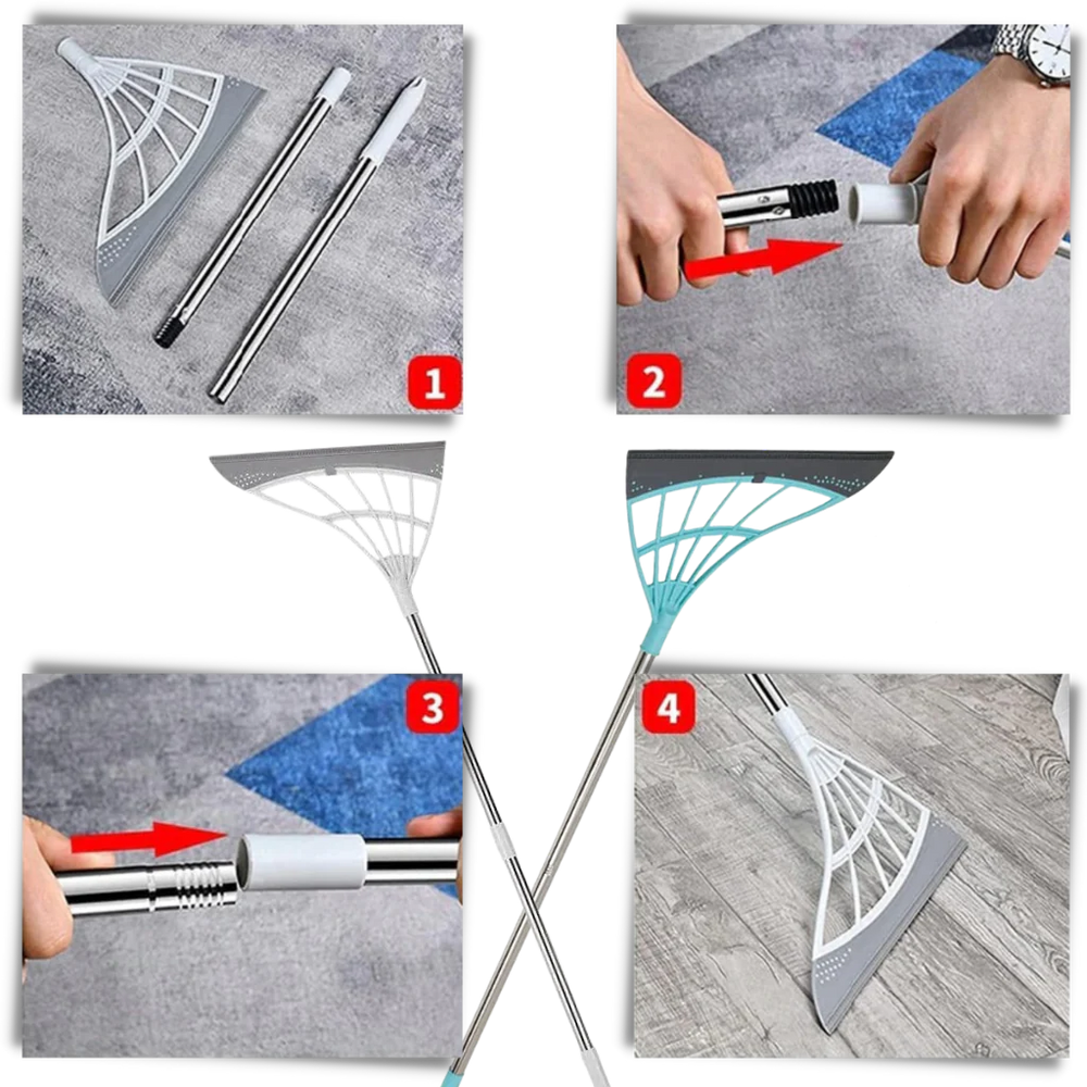 Telescopic rubber sweeper