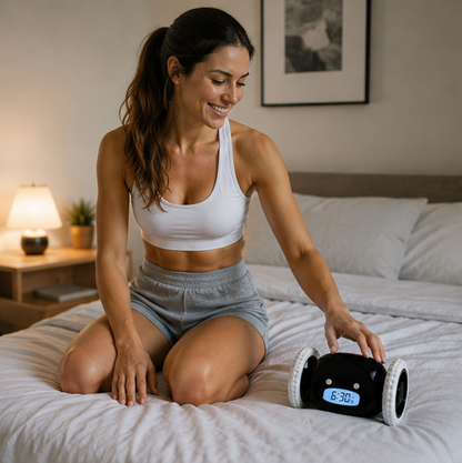 Run Away Alarm Clock - Rolling Clock for Heavy Sleepers, Kids, Teens and Adults Who Oversleep