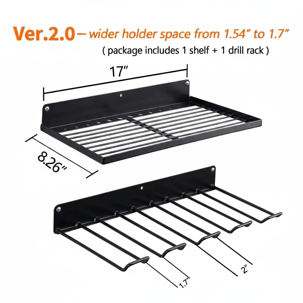 Wall-Mounted Power Tool Rack – Metal Electric Drill Storage Shelf for Garage, Workshop and Organized Tool Storage