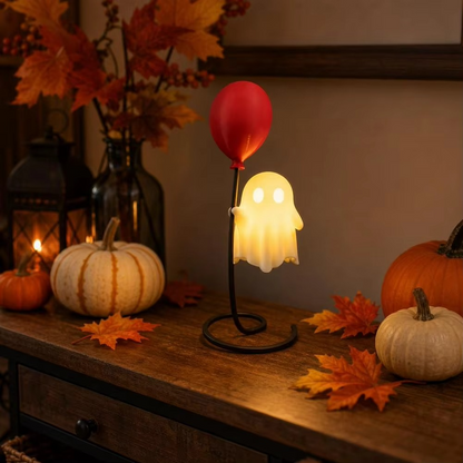 Spooky Ghost LED Night Light – Cute Halloween Ghost Ornament for Courtyard, Study Desk, Bedroom, Party and Indoor Holiday Decoration