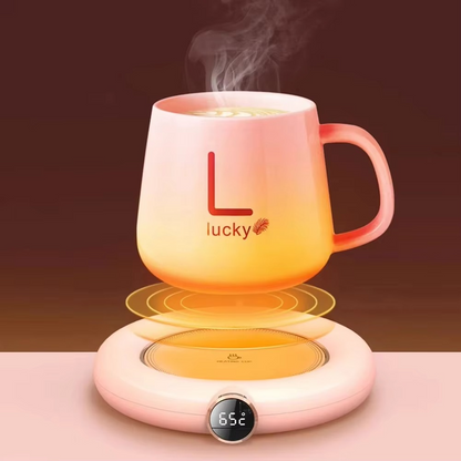 USB Cup Warmer – 3-Level Adjustable Heating Coaster with Digital Display, Temperature Control and Timer for Coffee, Tea and Milk