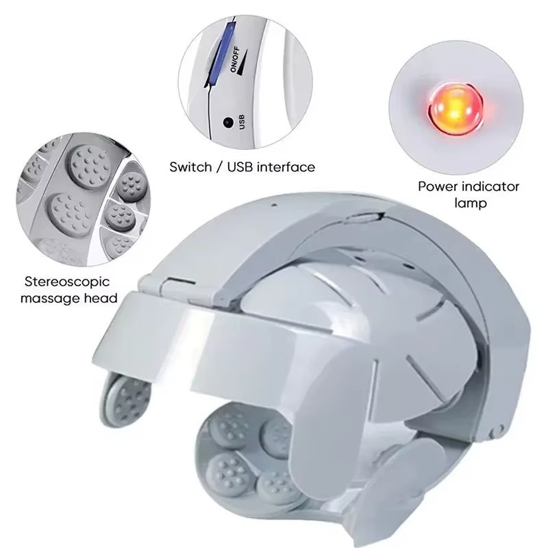 Electric Head Massager – Multifunctional Wearable Scalp Massage Helmet with Vibration, Kneading and Acupoint Stimulation for Relaxation and Stress Relief