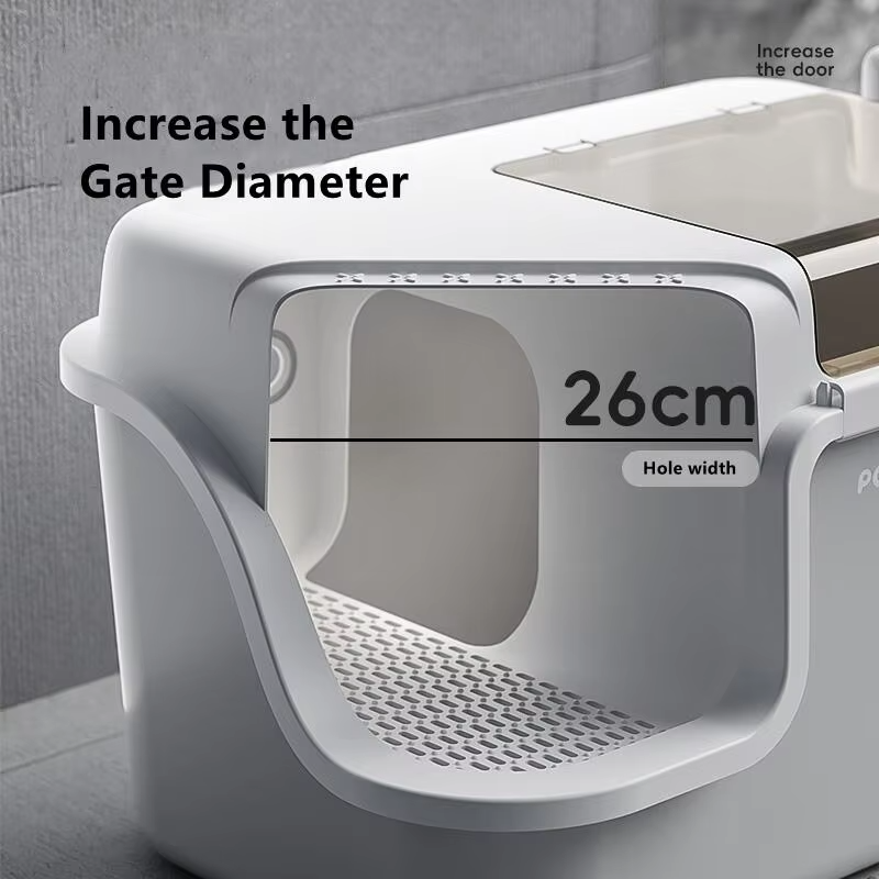 Large Enclosed Cat Litter Box – Corridor-Style Splash-Proof Litter Tray with Lid for Odor Control, Cleaner Floors and Easy Pet Care