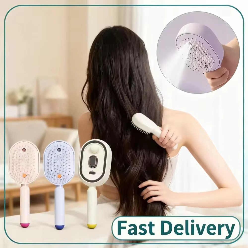 Electric Scalp Massage Comb – 3-in-1 Rechargeable Spray Brush with Steam, Essential Oil Application and Self-Cleaning Design for Hair & Scalp Care
