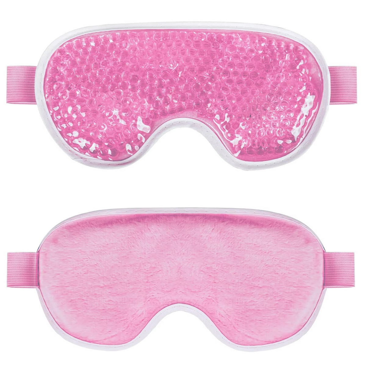 Reusable Gel Eye Mask – Cooling Cold Compress for Puffy Eyes, with Soft Plush Reverse Side