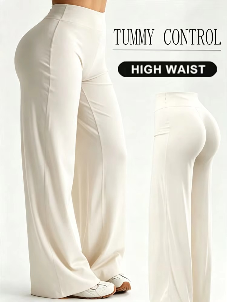 High-Waist Straight-Leg Workout Pants – Skin-Friendly Hip-Lifting Fitness Leggings for Training, Yoga, Casual Sports and Everyday Activewear