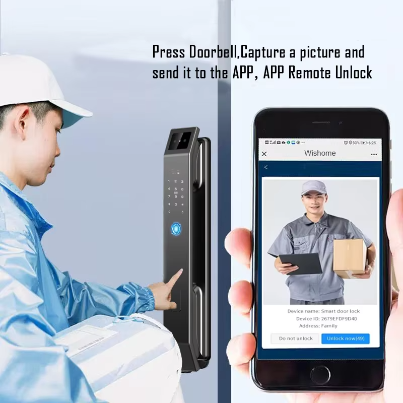 Face Recognition Smart Door Lock – 3D Keyless Digital Lock with Camera, Fingerprint & Password Unlock for Home and Office Security