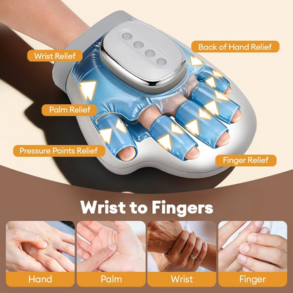 Electric Hand Massager – Air Compression Massage Glove with Kneading Pressure for Fingers, Thumb, Palm and Hand Relaxation
