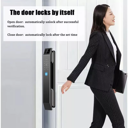 Face Recognition Smart Door Lock – 3D Keyless Digital Lock with Camera, Fingerprint & Password Unlock for Home and Office Security