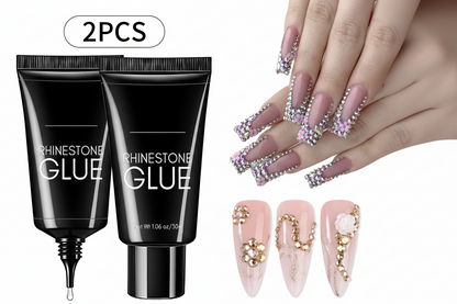 Super Strong Nail Rhinestone Glue – 30g Gel Adhesive for Nail Charms, 3D Bling, Gems, Diamonds and Nail Art Decorations