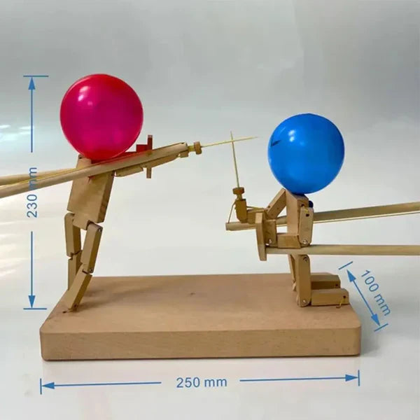 Wooden fencing puppets game