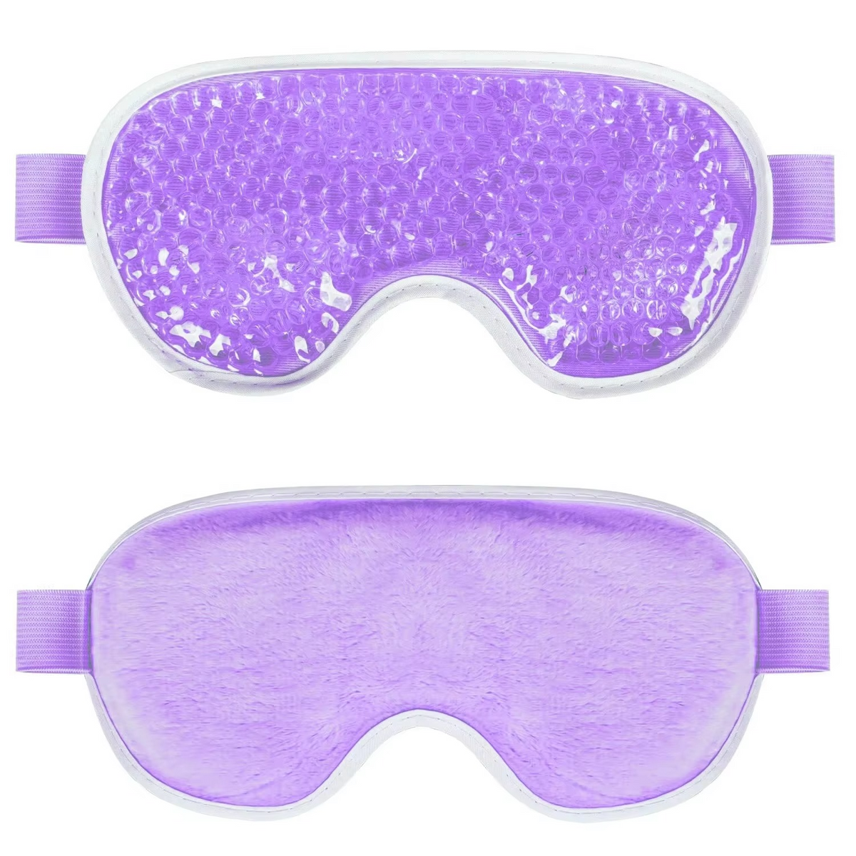 Reusable Gel Eye Mask – Cooling Cold Compress for Puffy Eyes, with Soft Plush Reverse Side