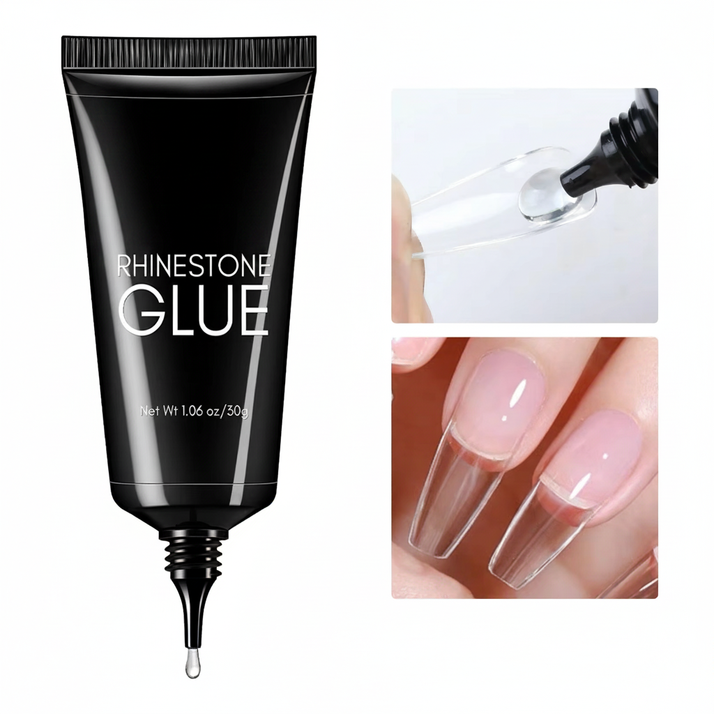 Super Strong Nail Rhinestone Glue – 30g Gel Adhesive for Nail Charms, 3D Bling, Gems, Diamonds and Nail Art Decorations