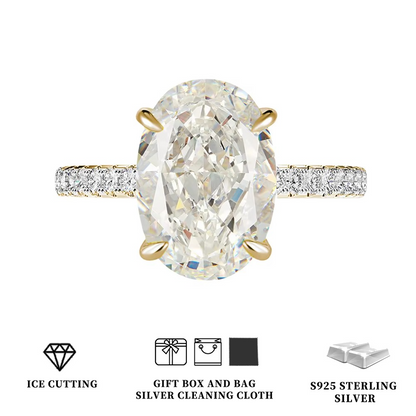 Silver Tanzanite Ring – Mint Green Oval Tanzanite with Ice-Cut Zircon Accents for Women, Elegant Jewelry, Special Occasions and Gifts
