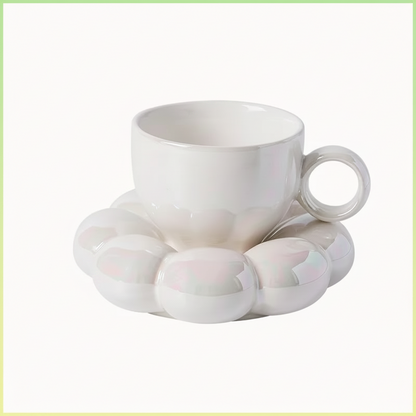 Sunflower Ceramic Coffee Mug Set – 6oz Floral Cup and Saucer with Aesthetic Design for Coffee, Tea, Home, Office and Decorative Gifting