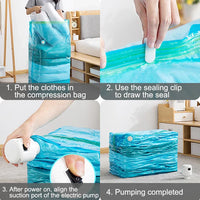 Durable Electric Vacuum Compression Bag - 75% More Storage!