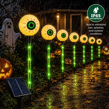Solar Halloween Eyeball Lights – 6-Pack  IP65 Waterproof Glowing Eye Garden Lights for Outdoor Yards, Pathways, Lawns and Halloween Party Decor