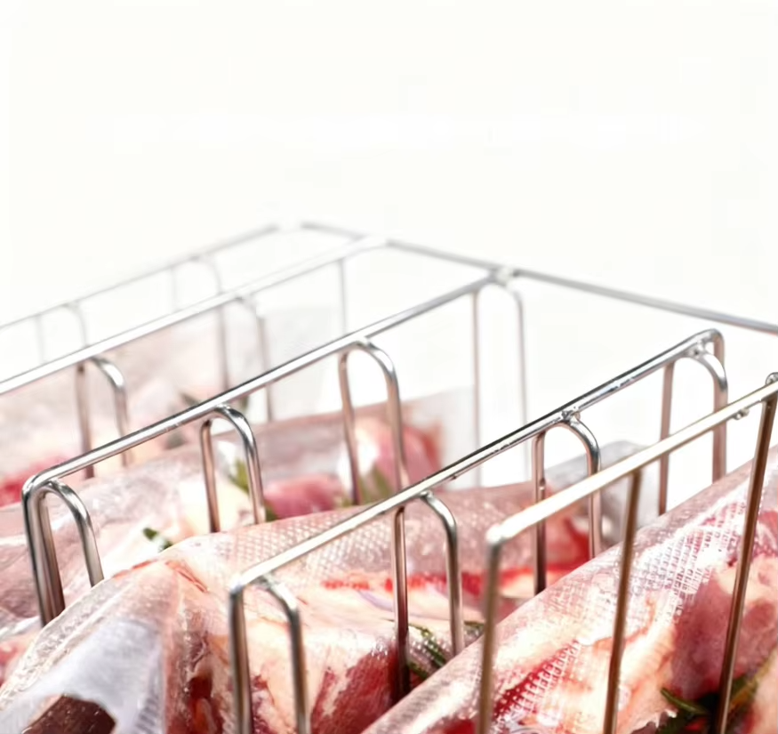 Adjustable Sous Vide Rack – 304 Stainless Steel Vacuum Pouch Separator for 11L & 25L Containers, Compatible with Immersion Circulators